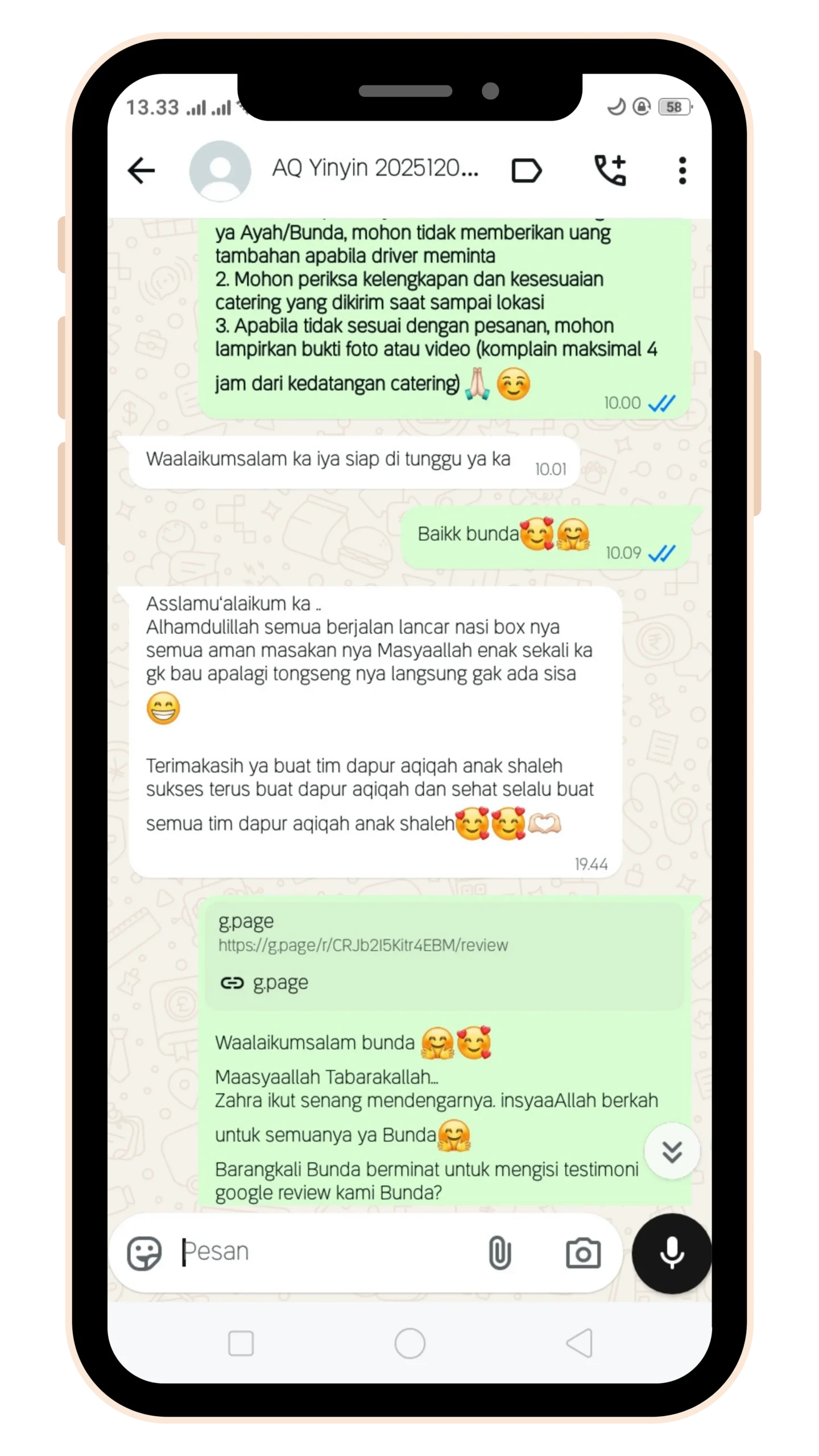 Testimoni Pelanggan Aqiqah Anak Shaleh 5