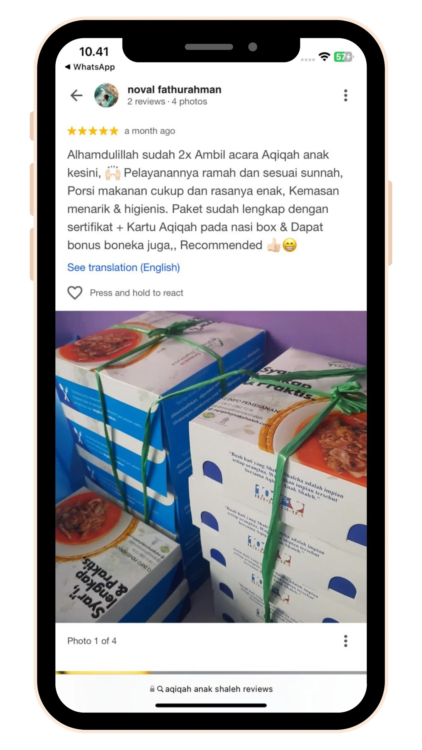 Testimoni Pelanggan Aqiqah Anak Shaleh 7